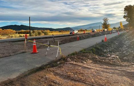 Construction along County Road 100 east of Carbondale at the Colorado Extreme hockey rink facility.